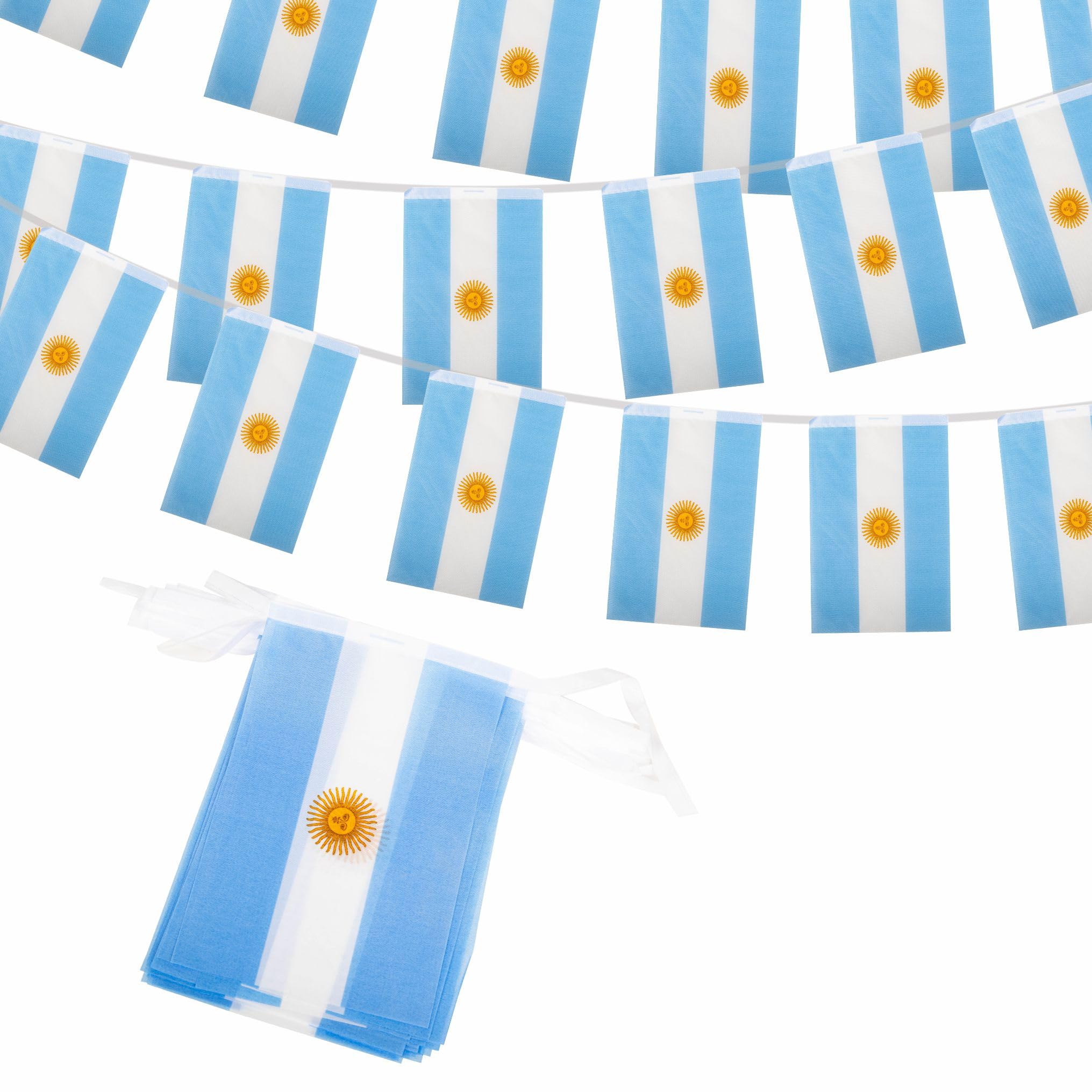 10m Argentina Flags Bunting Argentinian Flag Decorations 30 pcs, Argentina Flags Bunting Banner for World Cup Football 2026 Sports Events Party Decoration, Double-Sided Argentinian Flag Buntings — image 1