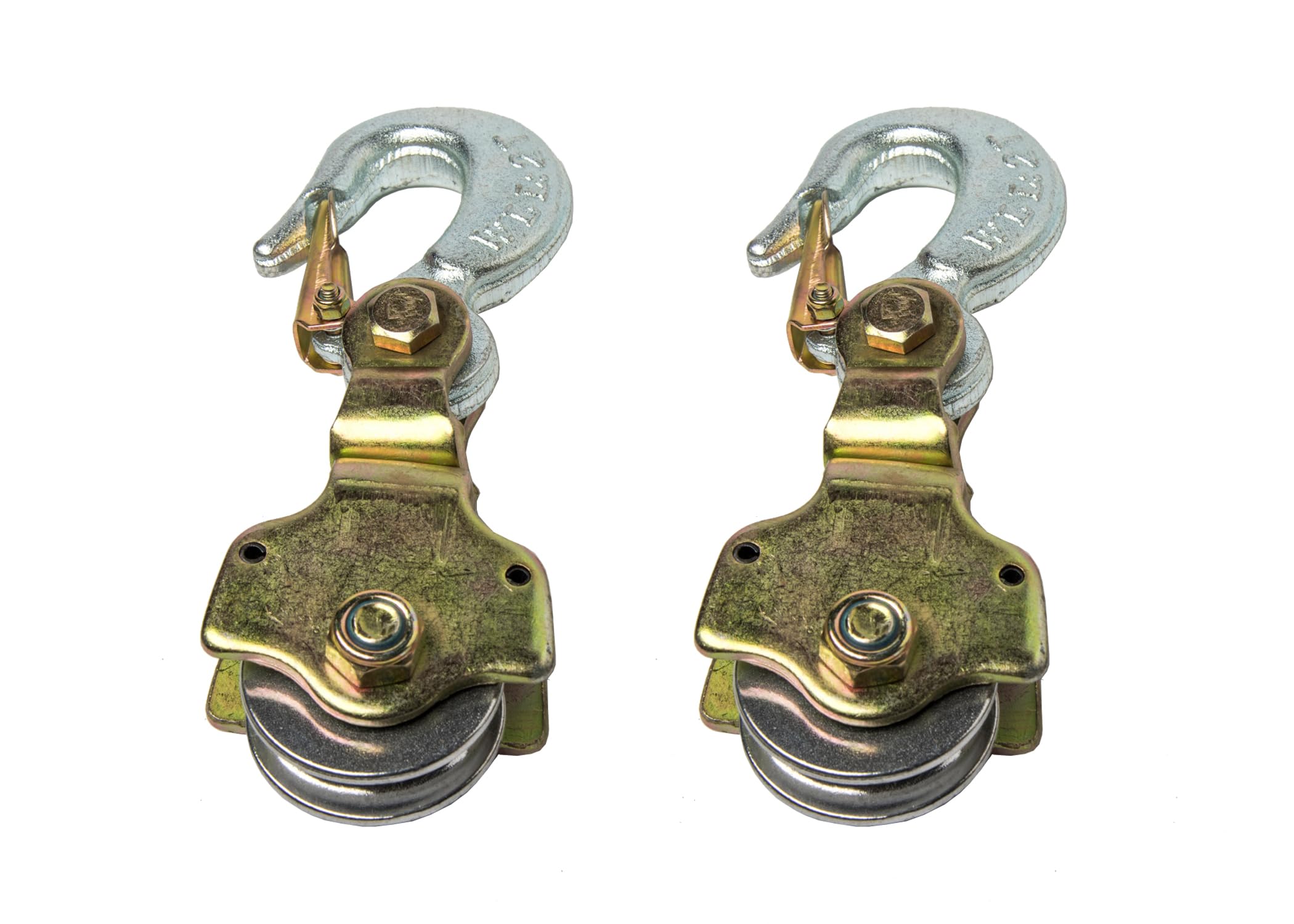 Bloque de polea de cuerda de alambre de 2 toneladas de gancho giratorio de alzamiento de ojo gancho de arrebatar Sheive anodizado con gancho, paquete de 2