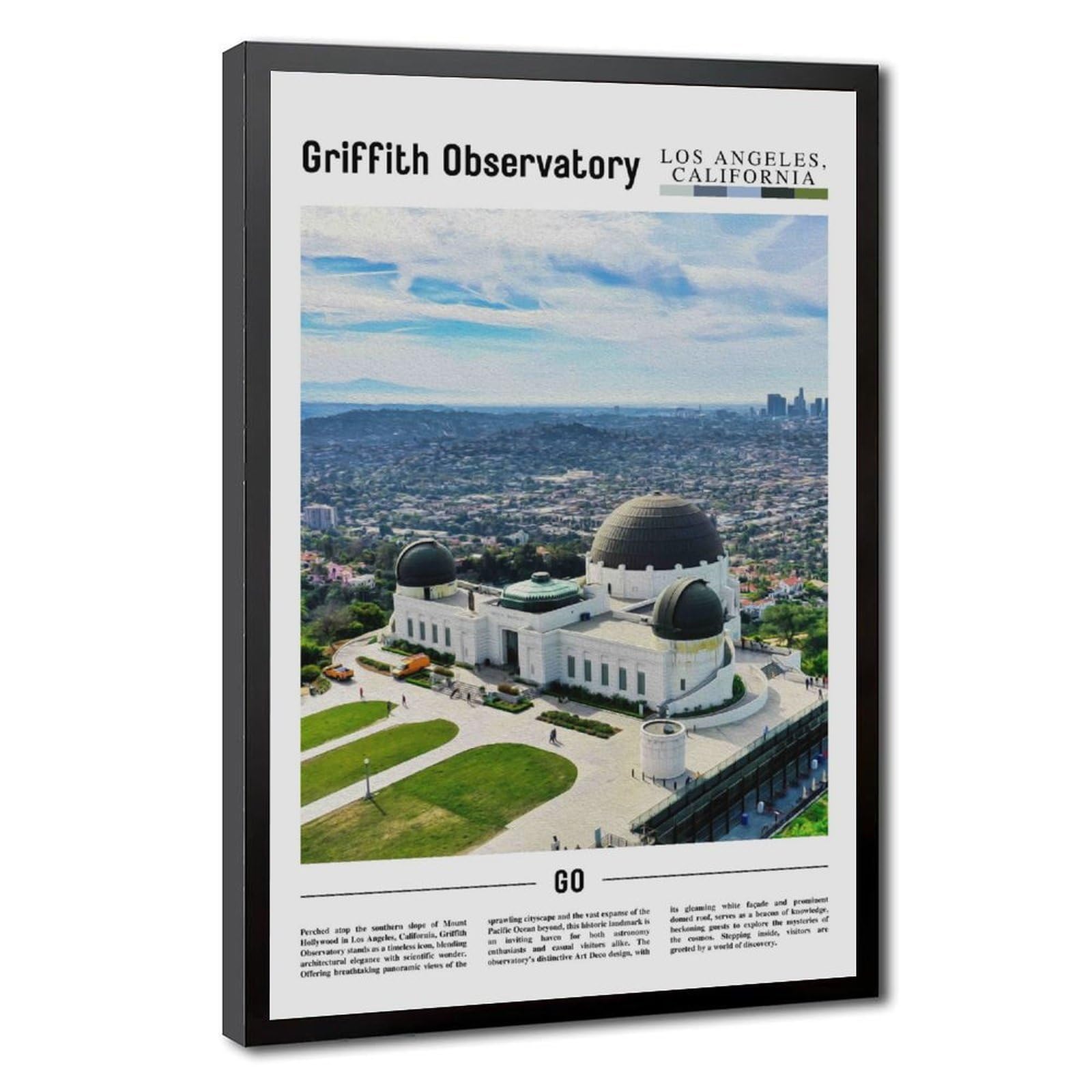 Wcyb Black Frame Griffith Observatory Los Angeles California The United States Of America Scenery Travel Prints Posters Canvas Deco Paintings Wall Art For Office Hanga