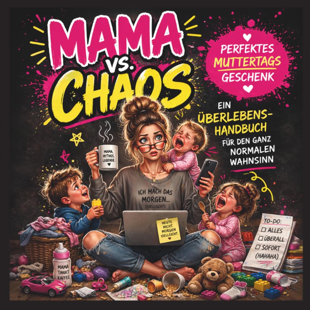 Lustiges Mama Buch: Mama vs. Chaos – Das perfekte Geschenk für Mütter | Humorvolles Buch für den Mama-Alltag | Ein Überlebenshandbuch: Perfektes ... Lustiges Buch über Alltag, Chaos und Familie