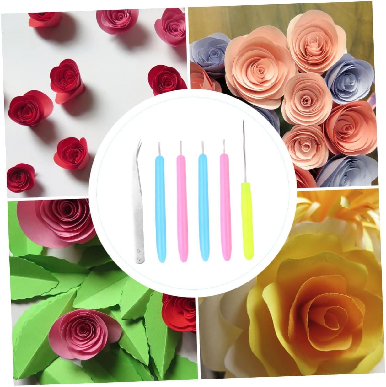 SEWOART 12pcs Paper Quilling Kit Rolling Pen Tweezer Home DIY Quilling Craft Tools for