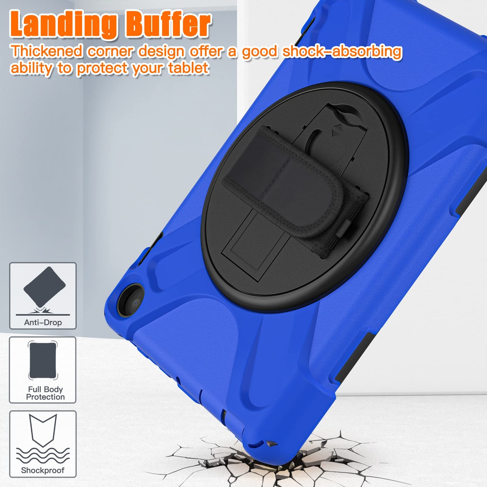 Custodia protettiva per tablet PC, resistente, antiurto, in TPU, compatibile con tablet Kindle Fire HD 8 e Fire HD 8 Plus (12a generazione, versione 2022), custodia protettiva a prova di caduta