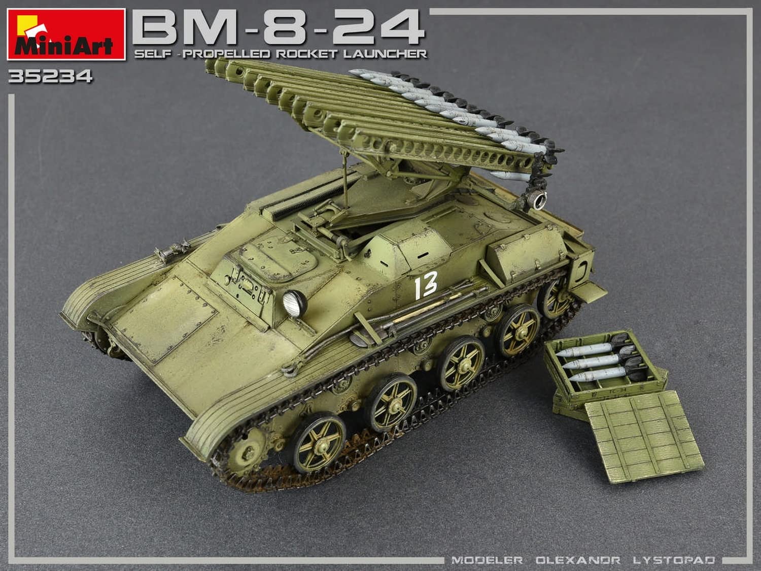 Mini Art 35234 1:35 BM-8-24 wyrzutnia rakiet Inter.-wierna replika, modelarstwo, plastikowy zestaw do montażu, majsterkowanie, hobby, klejenie, zestaw modelarski, montaż, nielakierowany
