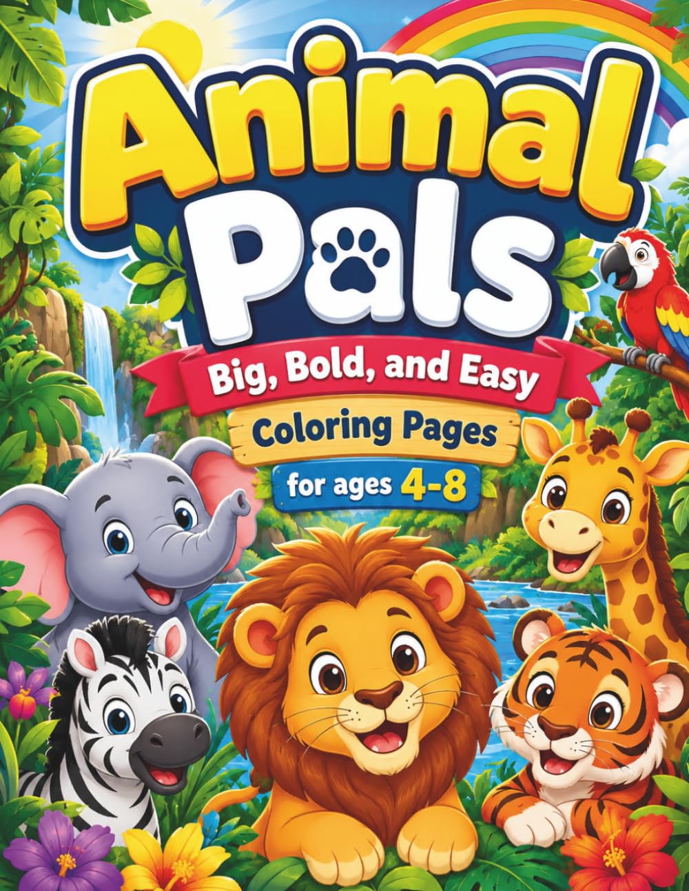 Animal Pals Big Bold and Easy Coloring Pages for ages 4-8