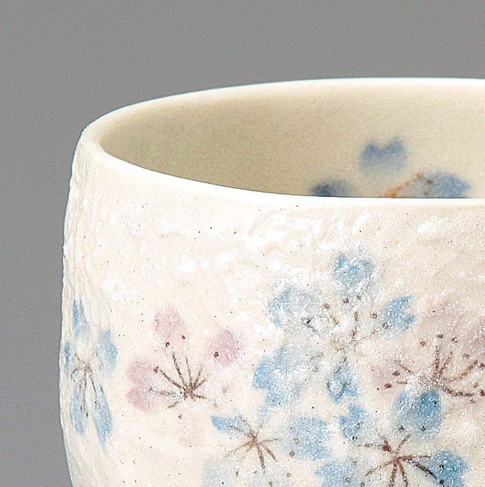 Somine Kiln 488-04-233 Sushi Hot Water Only Heian Cherry Blossom Hidamaru Cup, Blue, φ3.3 x 3.1 inches (8.5 x 8 cm) (300 cc)