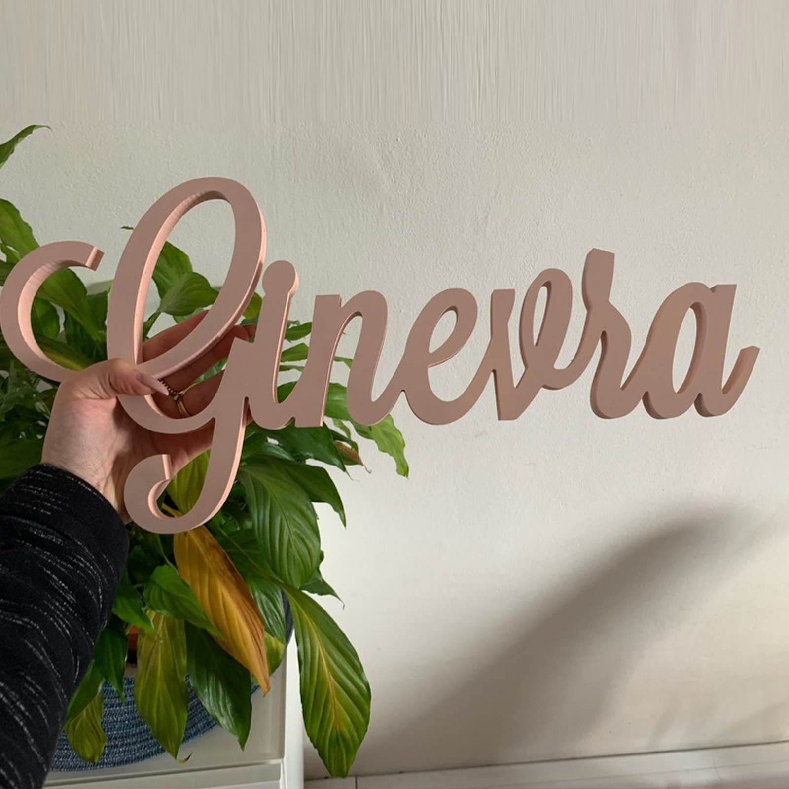 ARTPersonalizado grande nombre de madera signos de nombre, una variedad de letreros de nombre de bebé personalizados para la decoración de jardín de infantes (50 cm de largo)