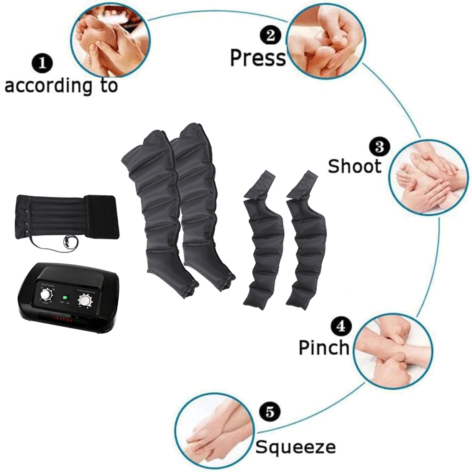 Botas Presoterapia Para Casa Abdomen Y Piernas, Massager Legs Lymphatic Drainage, Compression Boots, Masajeador De Piernas Circulación Presoterapia, Maquina Presoterapia Casa