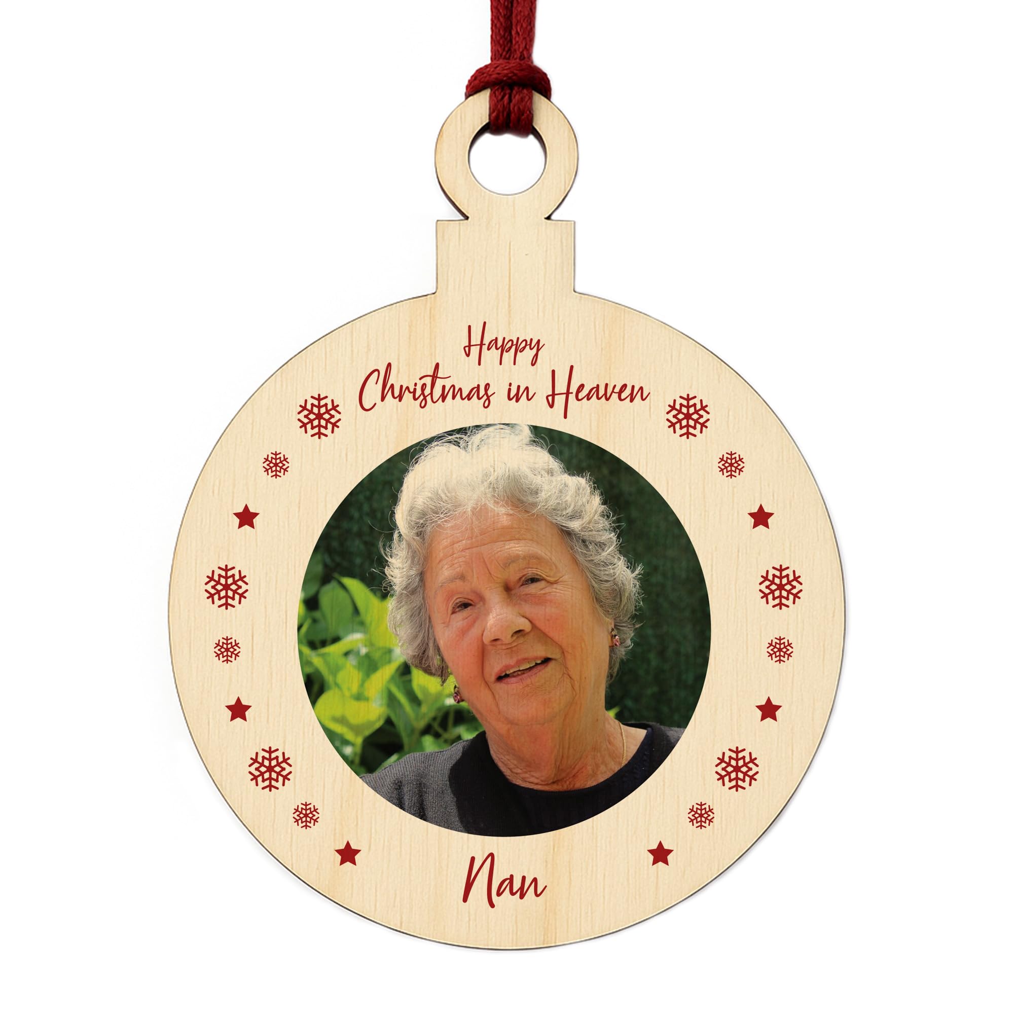 Personalised Christmas In Heaven Hanging Tree Bauble Mum Dad Nan Memorial Gift
