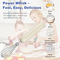 Vista 4 de Cordless Hand Mixer MixgoII, Handheld Mixer Electric Whisk & Milk Frother, Hand Held Mini Mixers, Rechargeable Hand Mixer and Whisker, Food