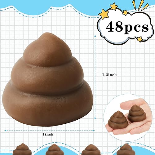 Miniatura 2 de Jenaai Juguete de broma falsa con forma de caca realista, bola antiestrés para adultos, juguete sensorial divertido de broma para truco, juguete