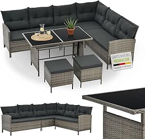 Juskys Polyrattan Lounge Manacor mit