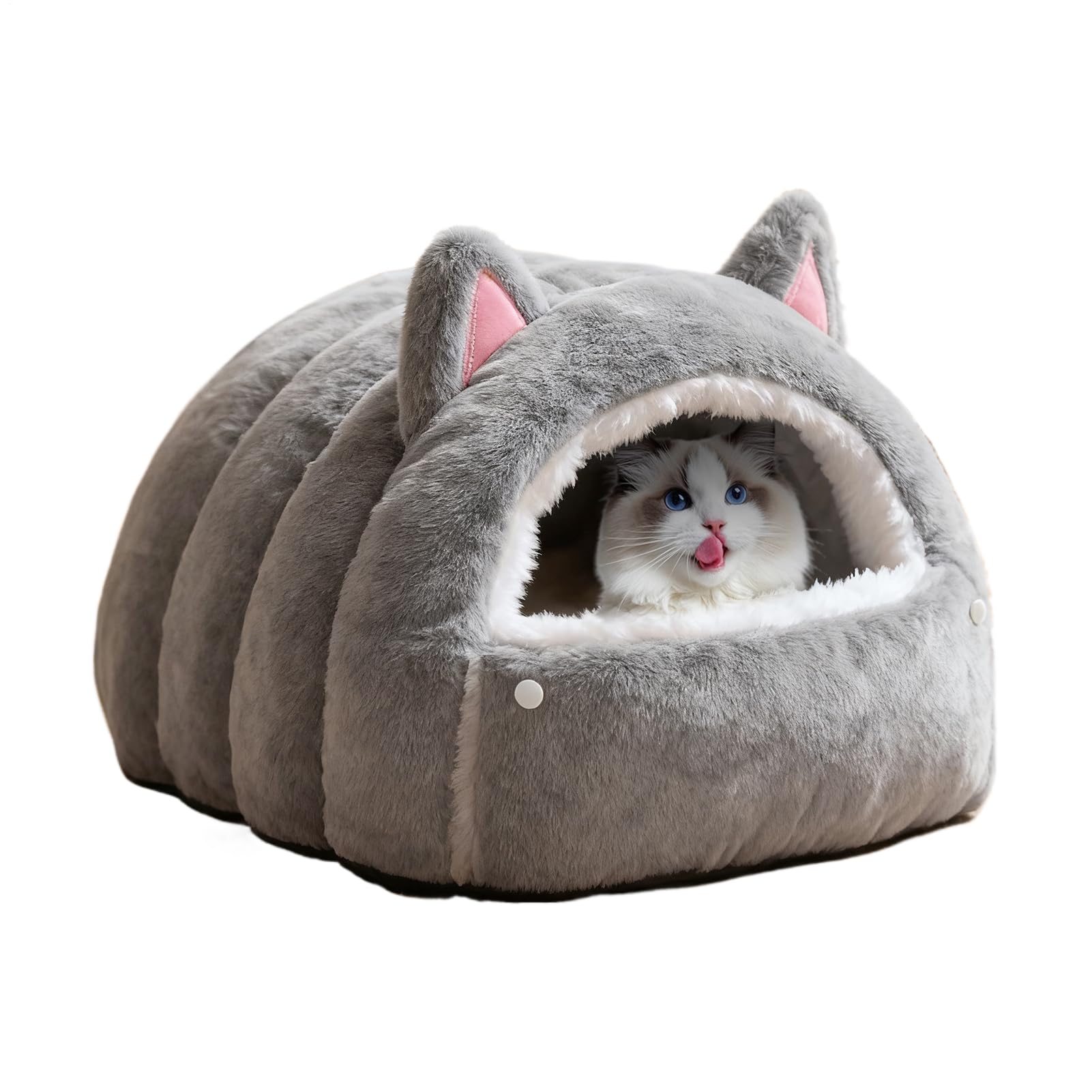 Cama para Gatos - Escondite Para Mascotas De Invierno Con Forma De Cupula - Casa Plegable Para Gatos Y Mascotas,Para Cachorro Y Otras En El Interior Dormitorio Balcón Residencia Y Apartamento