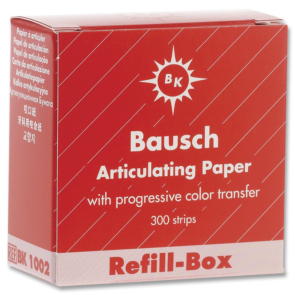 Bausch Articulating Papers BK1002 Articulating Paper Strips Refill Box Red 300/pk