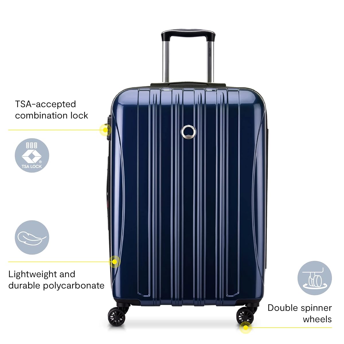 DELSEY PARIS Helium Aero Hardside Expandable Luggage with Spinner Wheels, Titanium, Checked-Large 28 Inch Titanium Checked-Large 28 Inch image 1
