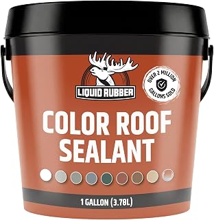 Liquid Rubber Color Roof Sealant, White, 1 Gallon, for Flat and Metal Roofs