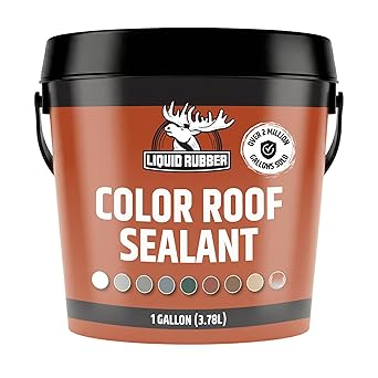 Liquid Rubber Color Roof Sealant- Elastomeric Waterproof Coating for Flat, Low-Slope & Metal Roofs, Flexible UV-Stable Membrane, Barn Red, 1 Gallon