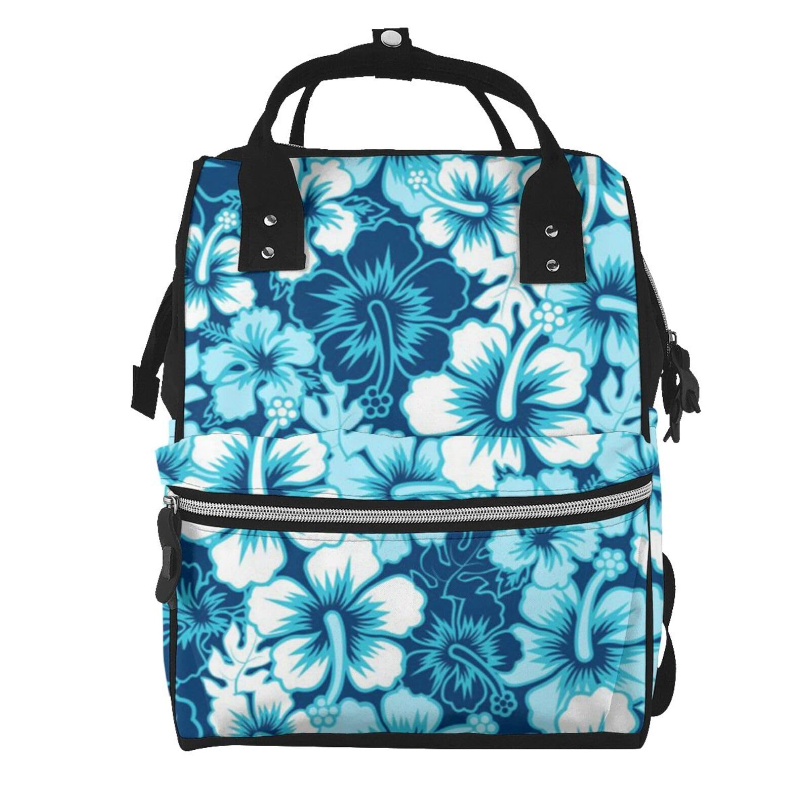 Sac à dos à langer grande capacité et multifonction à motif hawaïen