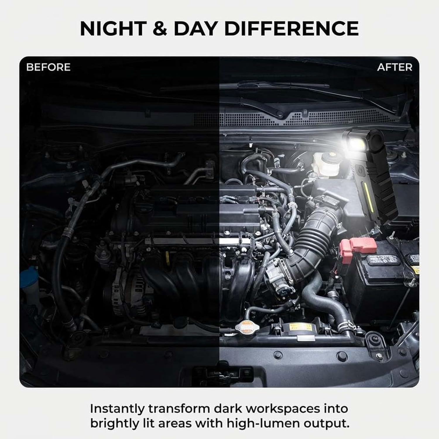 180° Rotating Head Led Work Light, Magnetic Flashlight Clip-on Light, Magnetic Base & USB-C Rechargeable, Multi-Mode Rechargeable Pocket Flashlight for Repair, Inspection Tool for Auto Repair (2pcs)