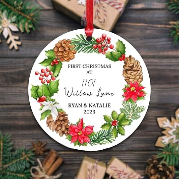 Personalized Christmas Ornament 2025 with Custom Text | Unique for Family, Kids, Friends & Couples | Ceramic Xmas Tree Decoration DSGN 5