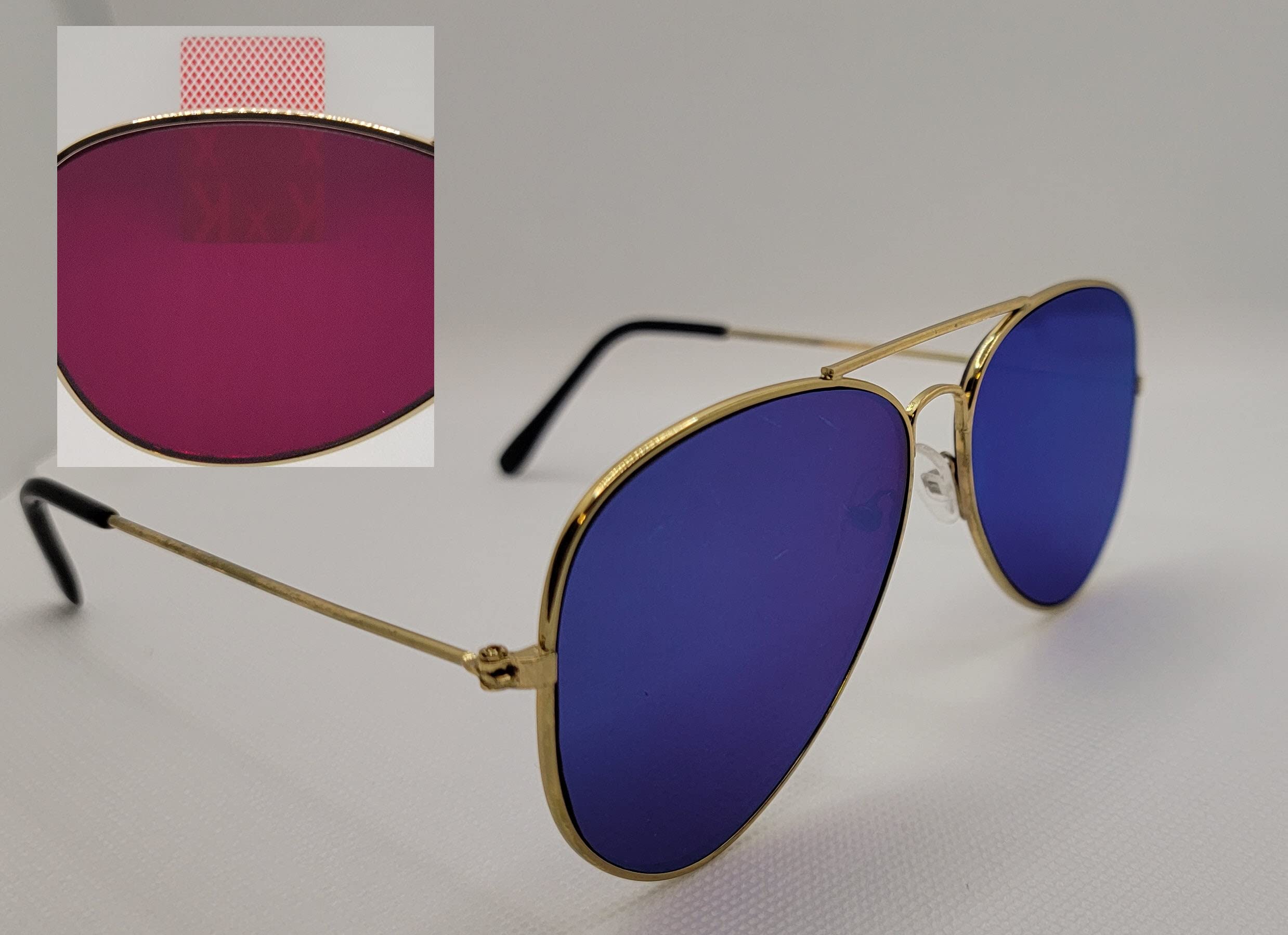 Infrared IR Aviator Metal Frame Device Lenses and a Deck of Invisible Ink Marked Bicycle Cards