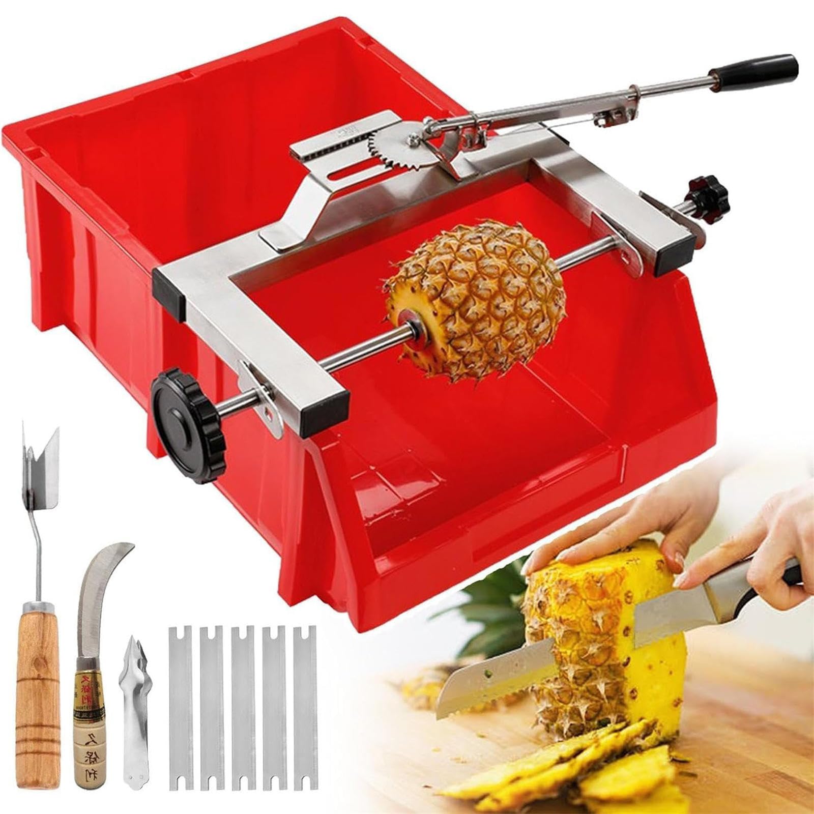 Kommerzielle Ananas-Schälermaschine, Edelstahl-Schäler, Entkerner-Werkzeug für Zuhause, Restaurant, Bar, Supermarkt