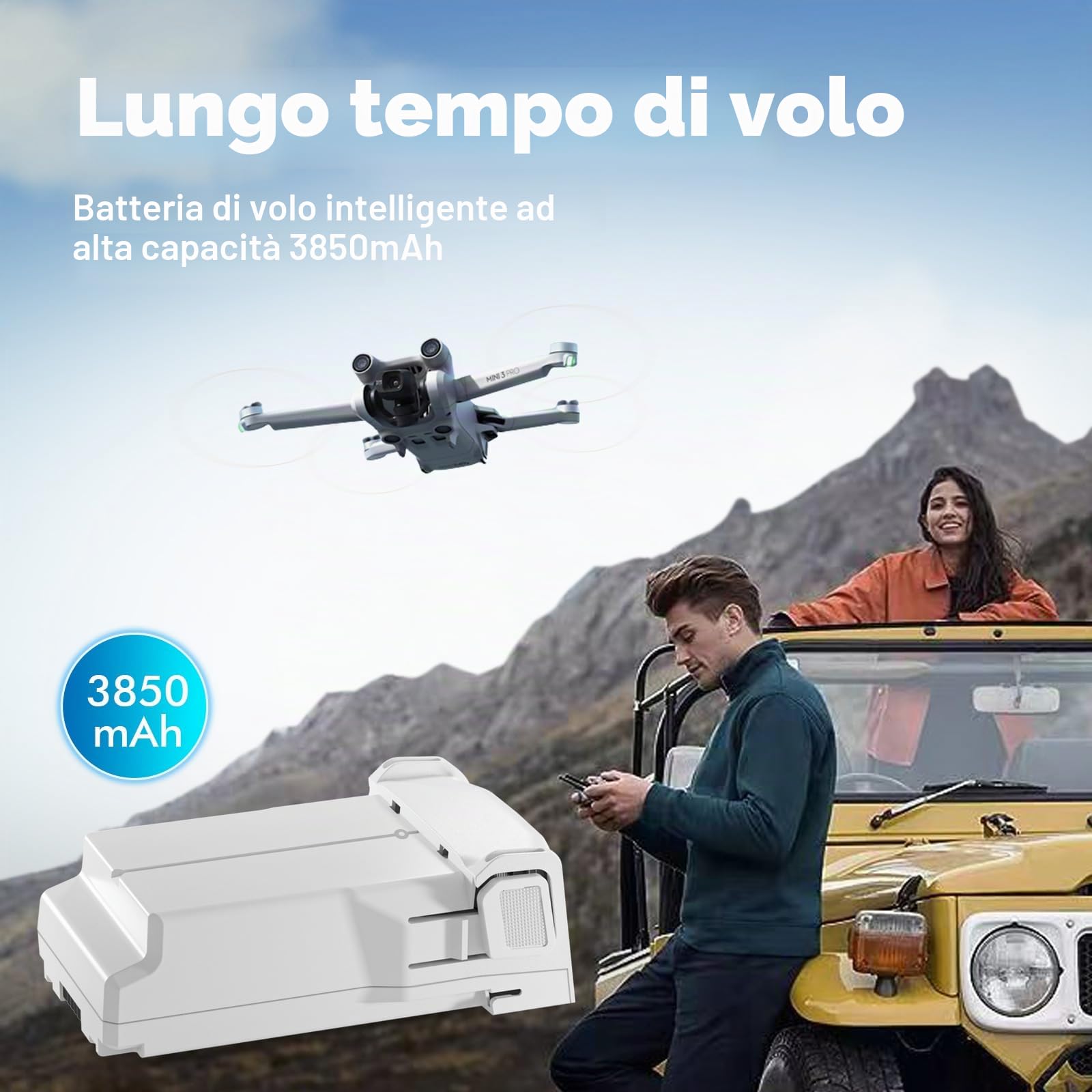 Treeboy Batteria Intelligent Flight Plus per DJI Mini 4 Pro/Mini 3/Mini 3 Pro, 3850mAh 47 Minuti di Tempo di Volo Aggiornato 2025