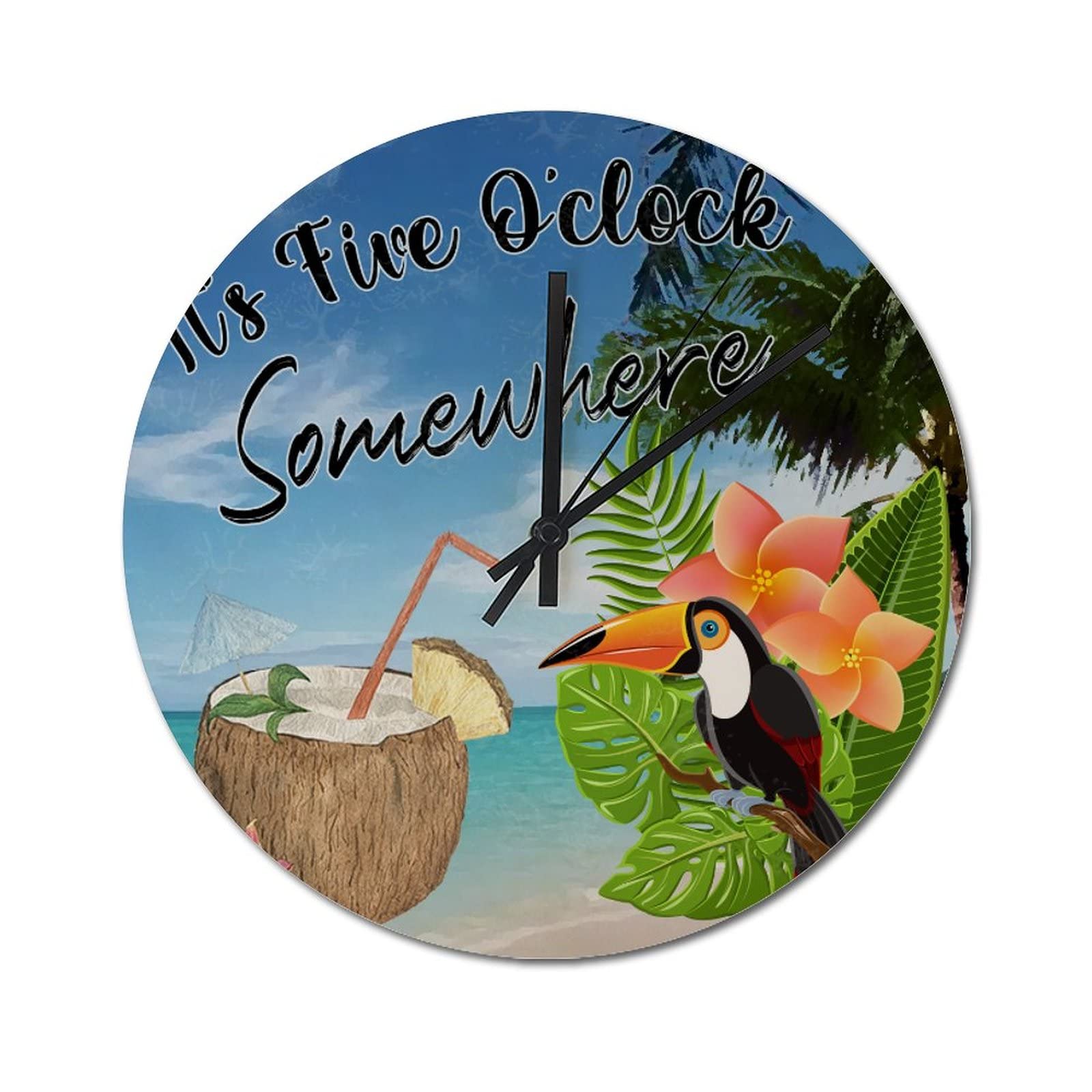 Horloge murale It's Five O'Clock Somewhere décoration intérieur 38cm