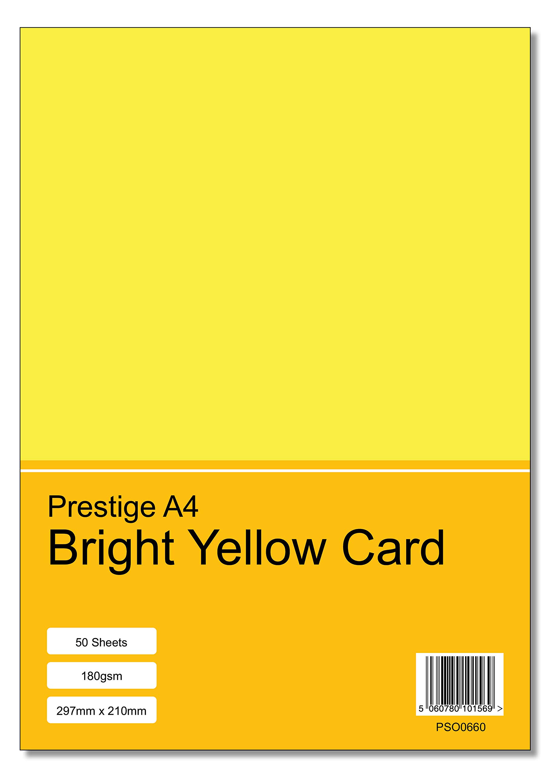 Prestige A4 Bright Yellow 180gsm Craft Card x 50 Sheets