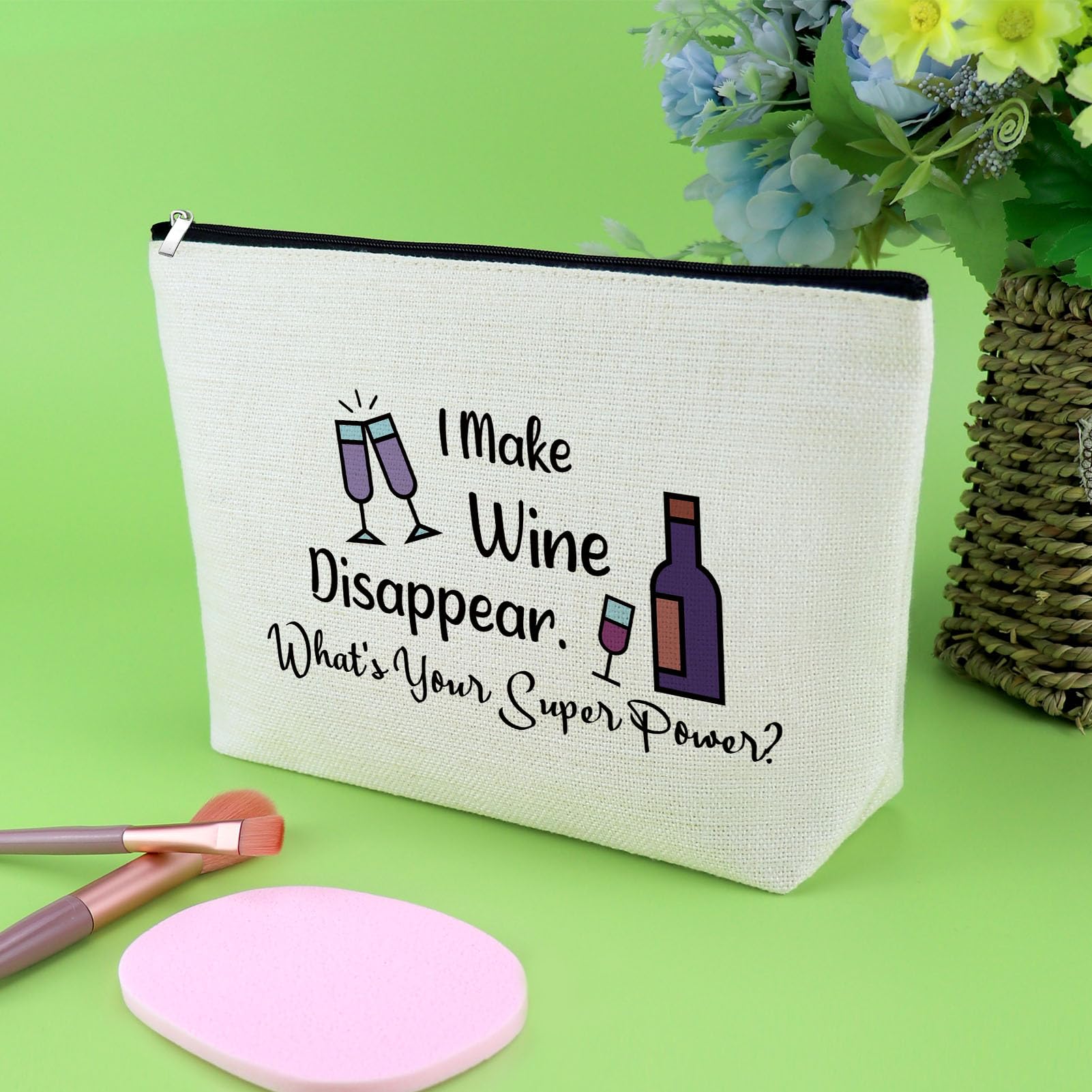 Regalos para amantes del vino, regalos para bebedores de vino, bolsa de maquillaje, regalo para amantes de la bebida, regalo para mujeres, camarero, mamá, esposa, hermana, mejores amigos 6
