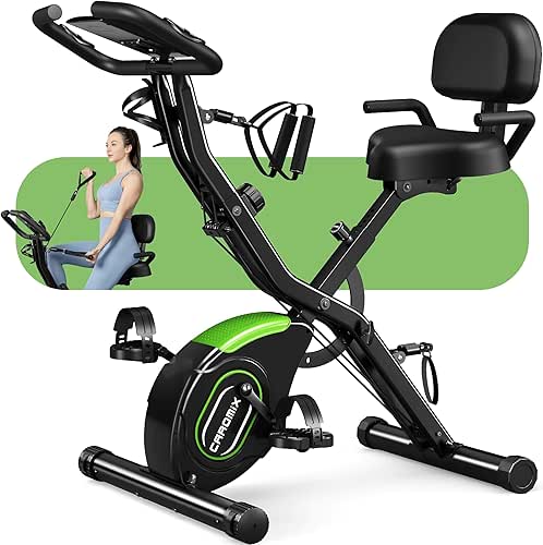 Caromix Folding Exercise Bike, 5 in 1 Stationary Bike with