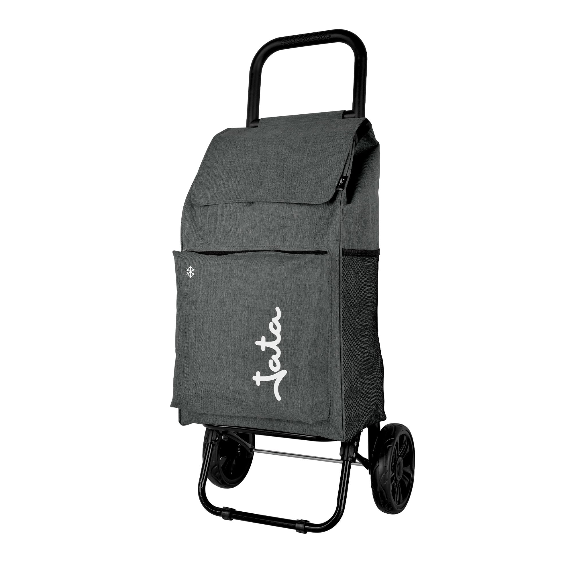 JATA HCAR2504 - Carrello della spesa 2 ruote. 40 litri con sacchetto refrigerante per congelati. Portata fino a 30 kg. Tasche laterali e posteriori. Telaio in acciaio. Leggero