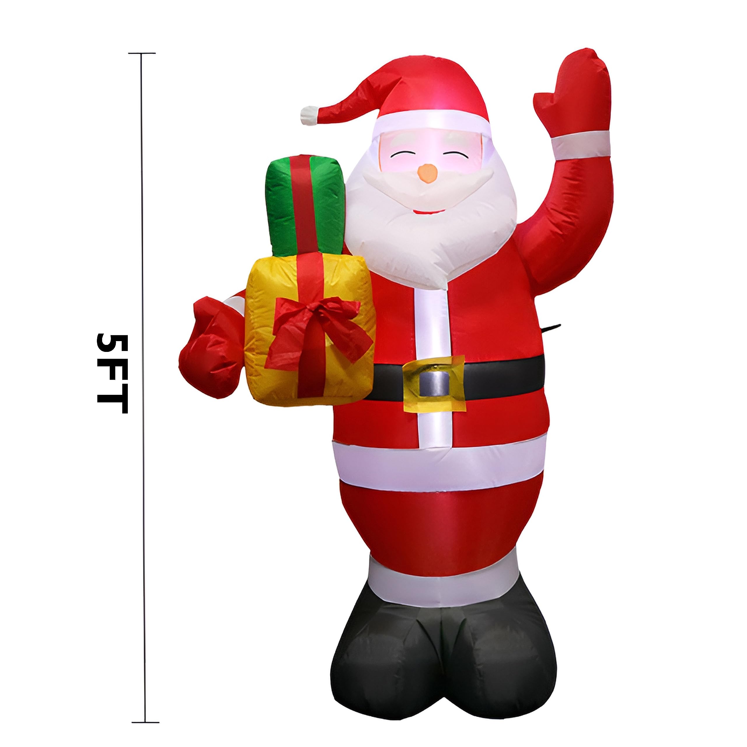 Décorations extérieures gonflables de Noël, 5 FT Père Noël Gonflable avec lumières Vives, Noël Blow Up Yard Décorations Pelouse Jardin Intérieur (Père Noël)