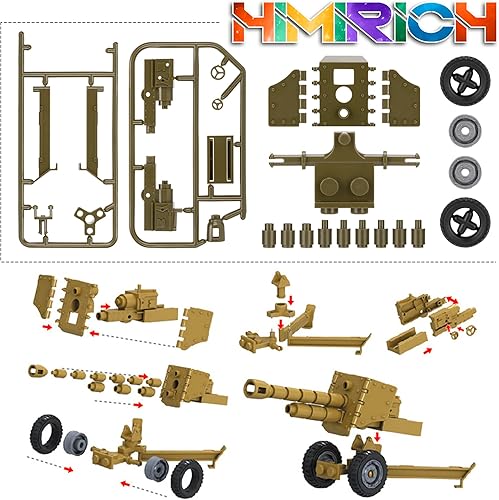 Miniatura 4 de HIMIRICH Paquete de armas, juego de juguetes militares, modelo de bloques de construcción para figuras de soldado, equipo del ejército, piezas y