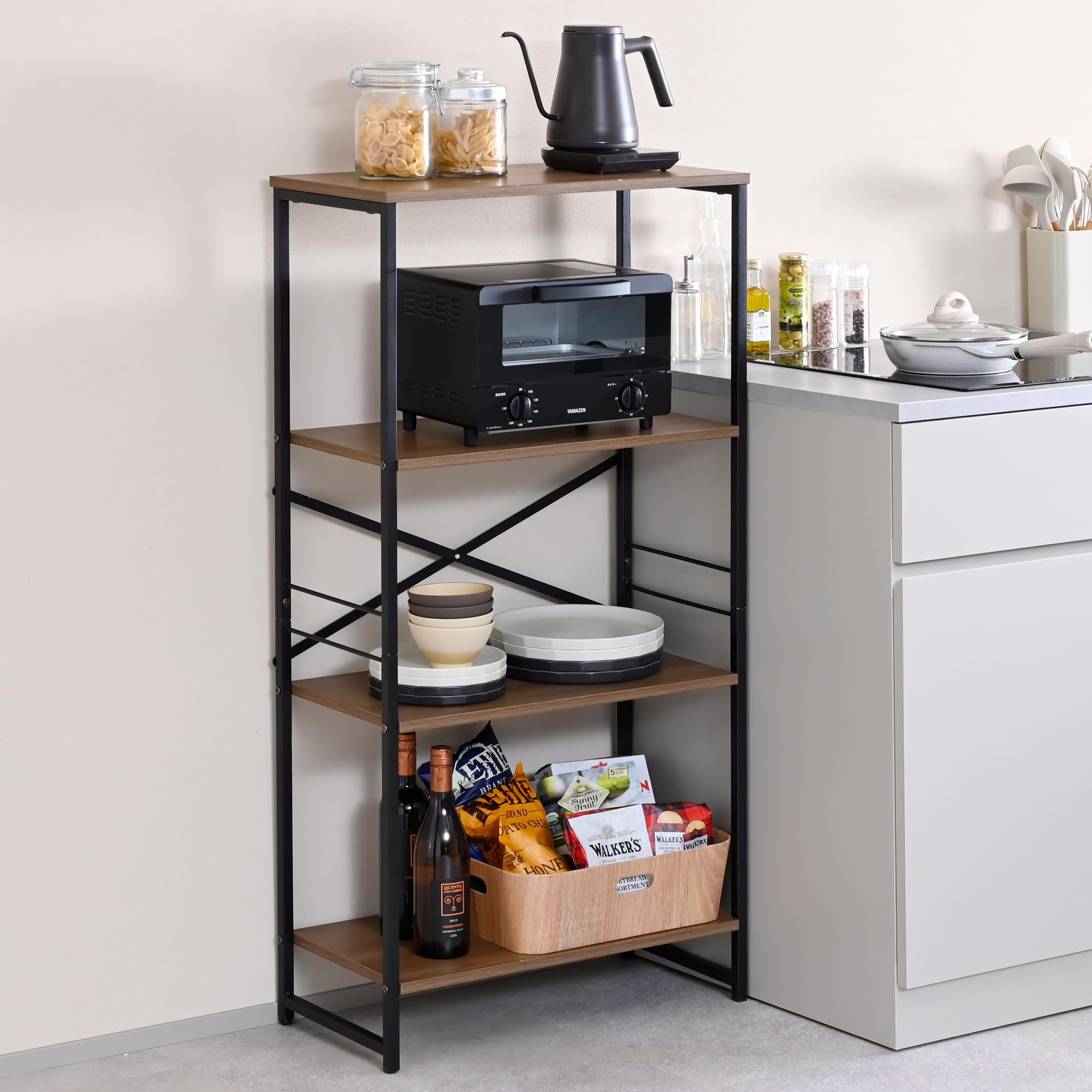 Amazon.co.jp: 山善(YAMAZEN) ラック 4段 スチールラック 耐荷重80kg