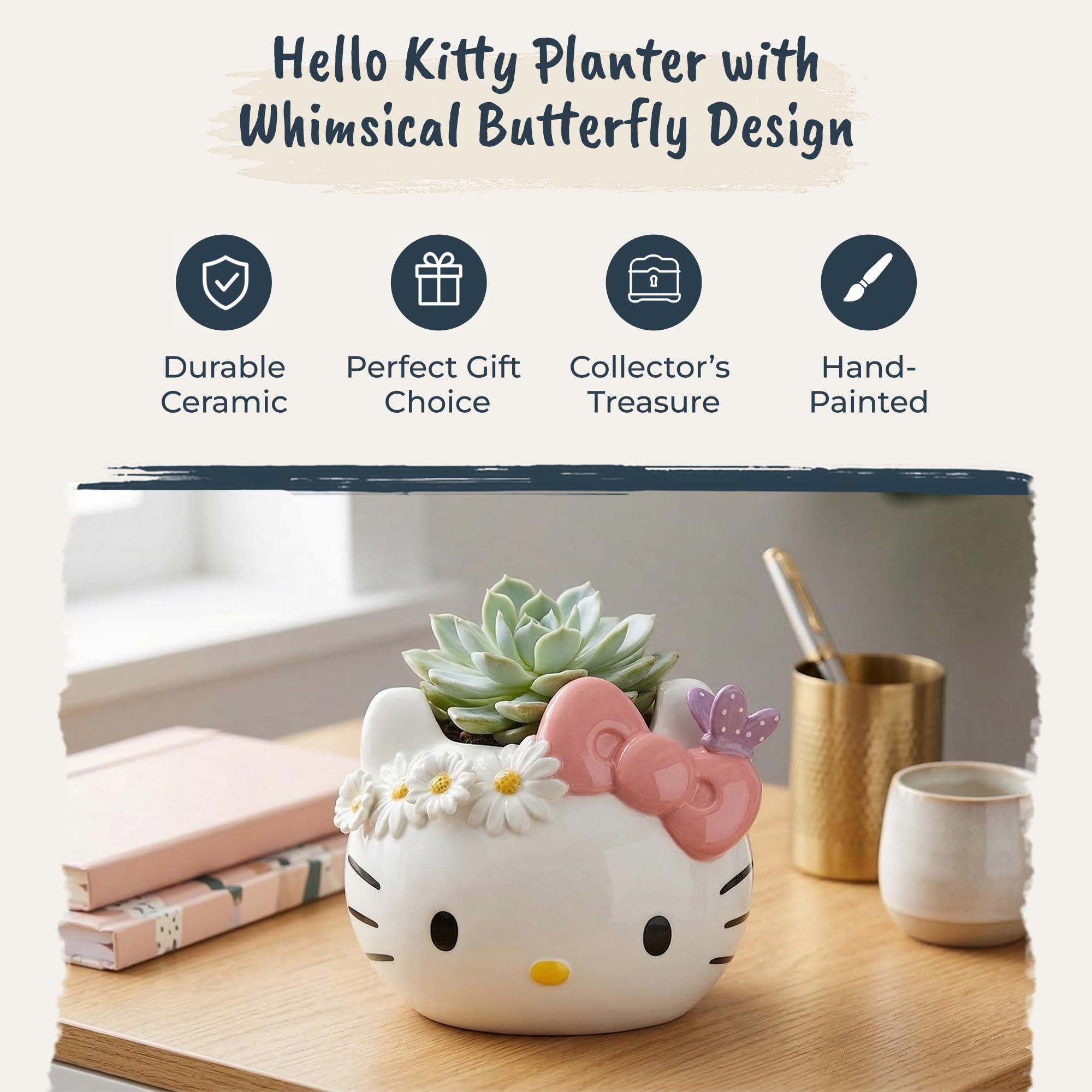 Amazon.com: Hello Kitty Butterfly Figural Planter, 5.4