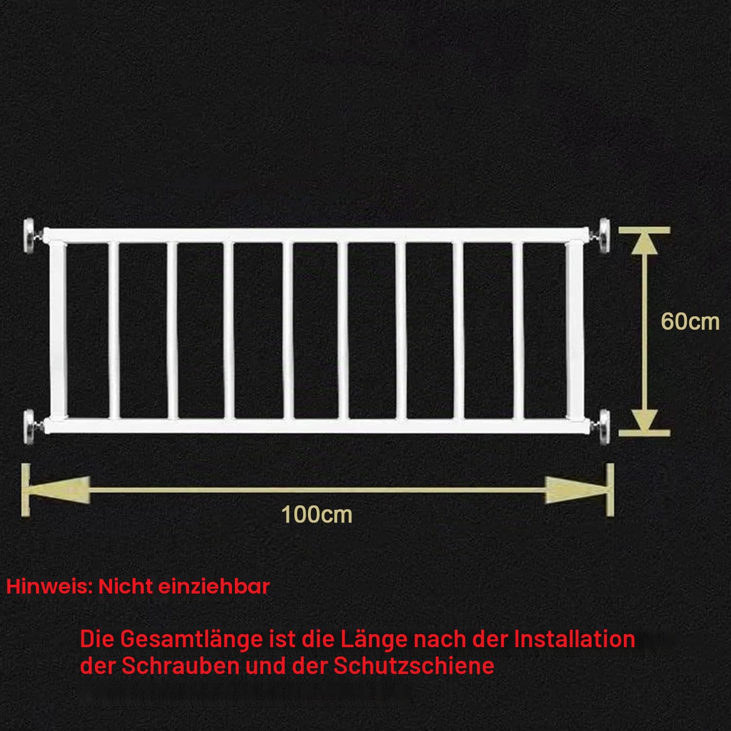 Fenstergitter Sicherheitsgitter Gitter (60x100cm) | Gitter Nicht zum Öffnen, Sicherheitsgitter Gitter for Tür Treppengitter Fenster, Kein Bohren, Sicherungsstange for Fenster