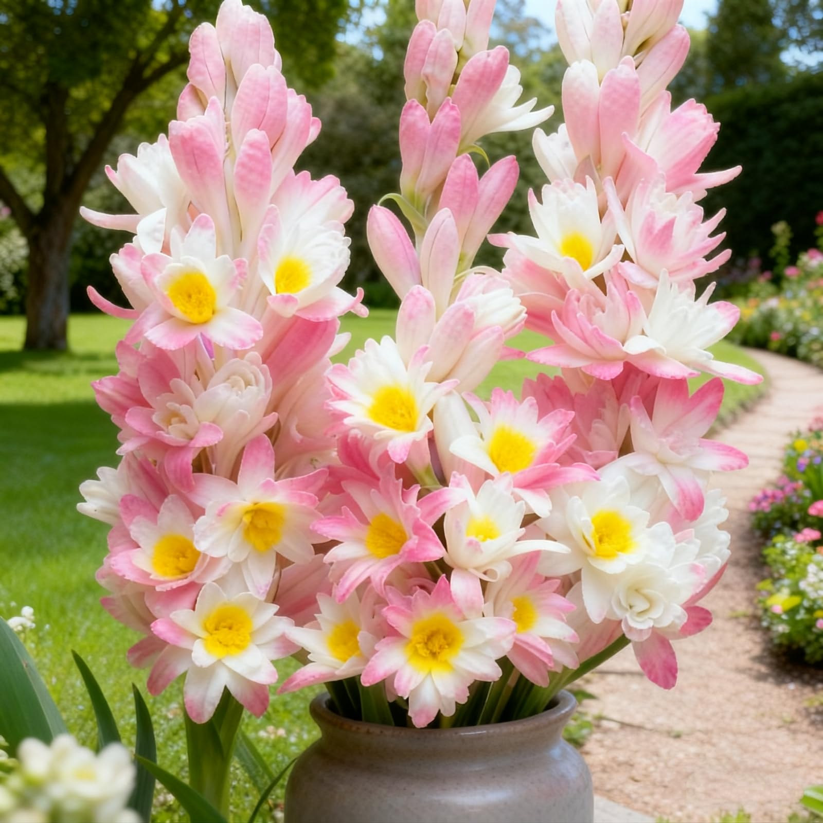 Premium Tuberose Bulbs, Stunning Large Blooms, Simple to Grow – Perfect for Indoor Decor, Gifts & Holiday Displays-10 Bulbs-I