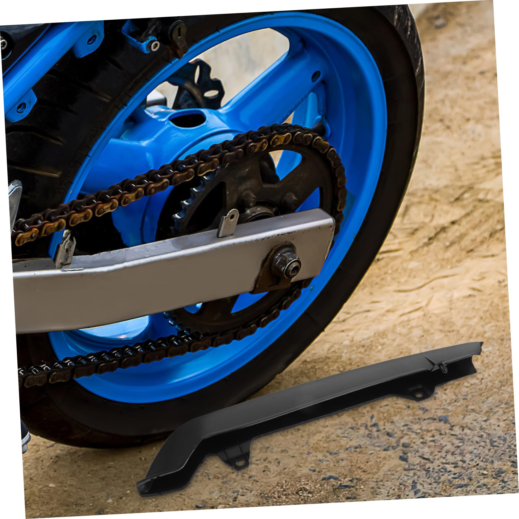 STOBAZA Motorcycle Chain Guard Cover Pit Bike Chain Cover Firm Iron Material Easy Installation