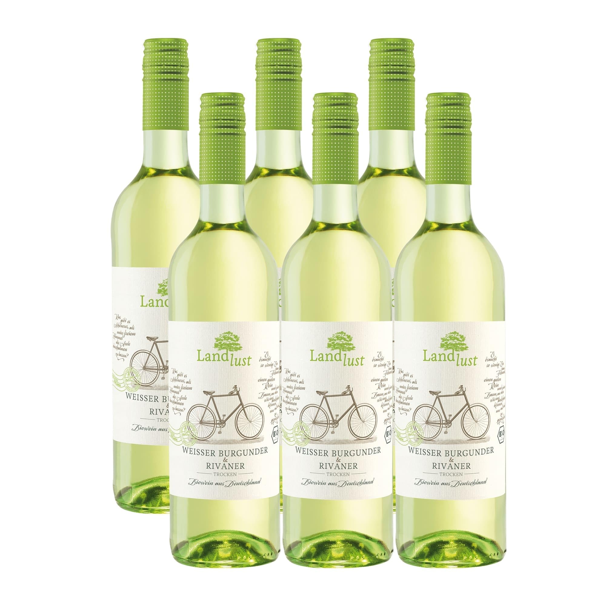 Landlust Weißer Burgunder & Rivaner BIO Weißwein Trocken (6 x 0.75 l )