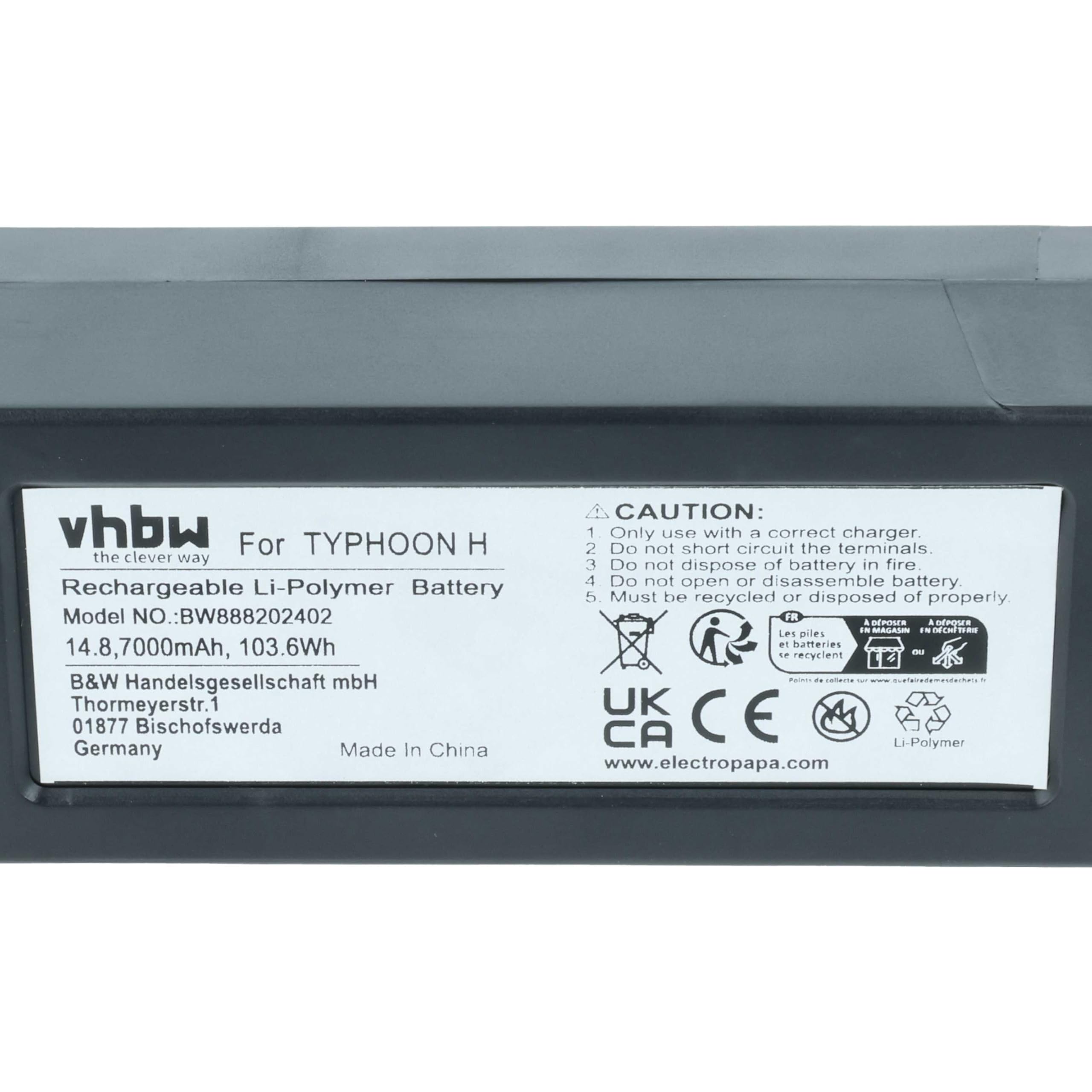 vhbw batteria compatibile con Yuneec H480, Typhoon H drone quadricottero multicottero (7000mAh, 14,8V, Li-Poly)