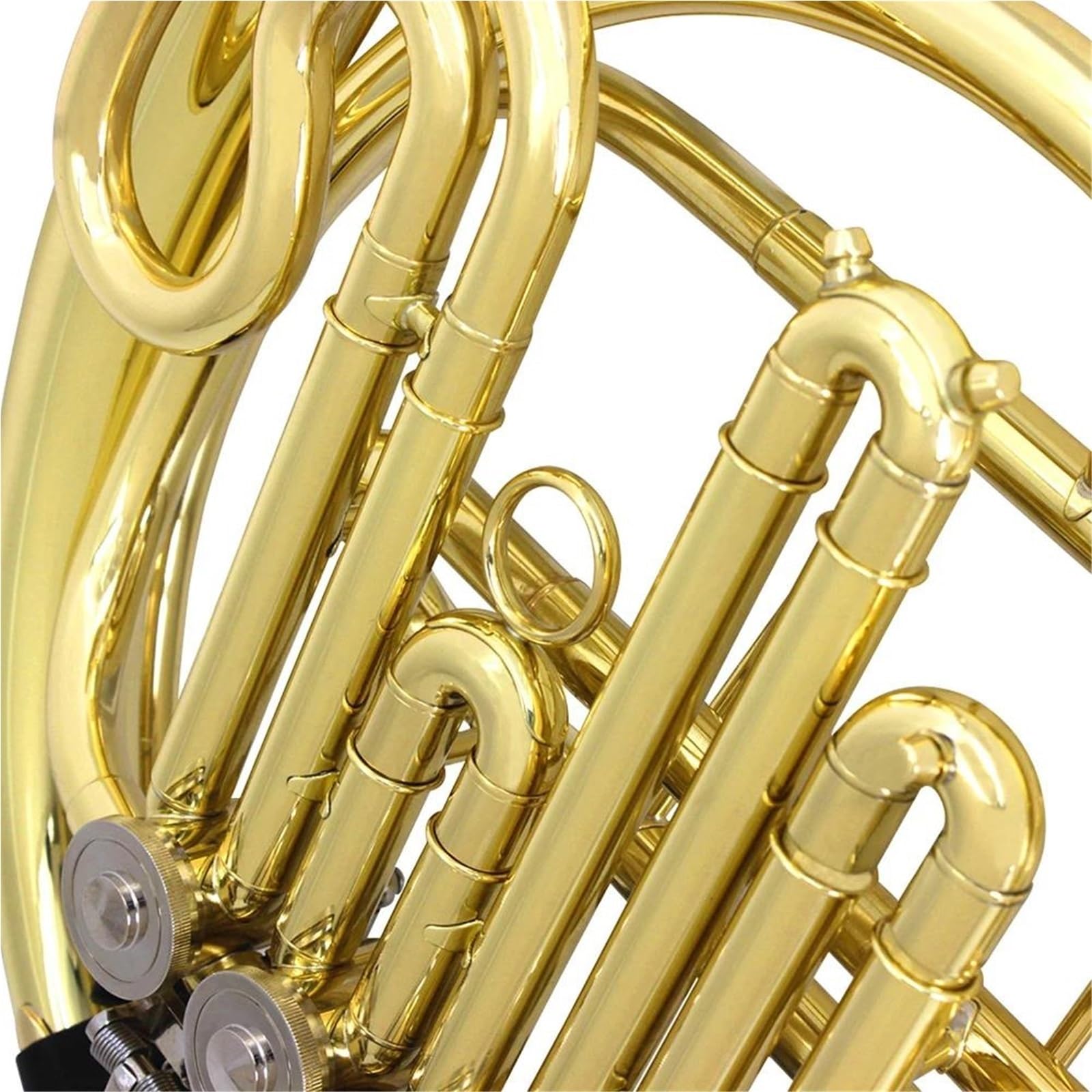 4 Klawisze Pozłacany Francuski Róg F Klucz Bb Klucz Dzielony Podwójny Rząd Mosiężny Instrument Muzyczny Z Częściami Obudowy