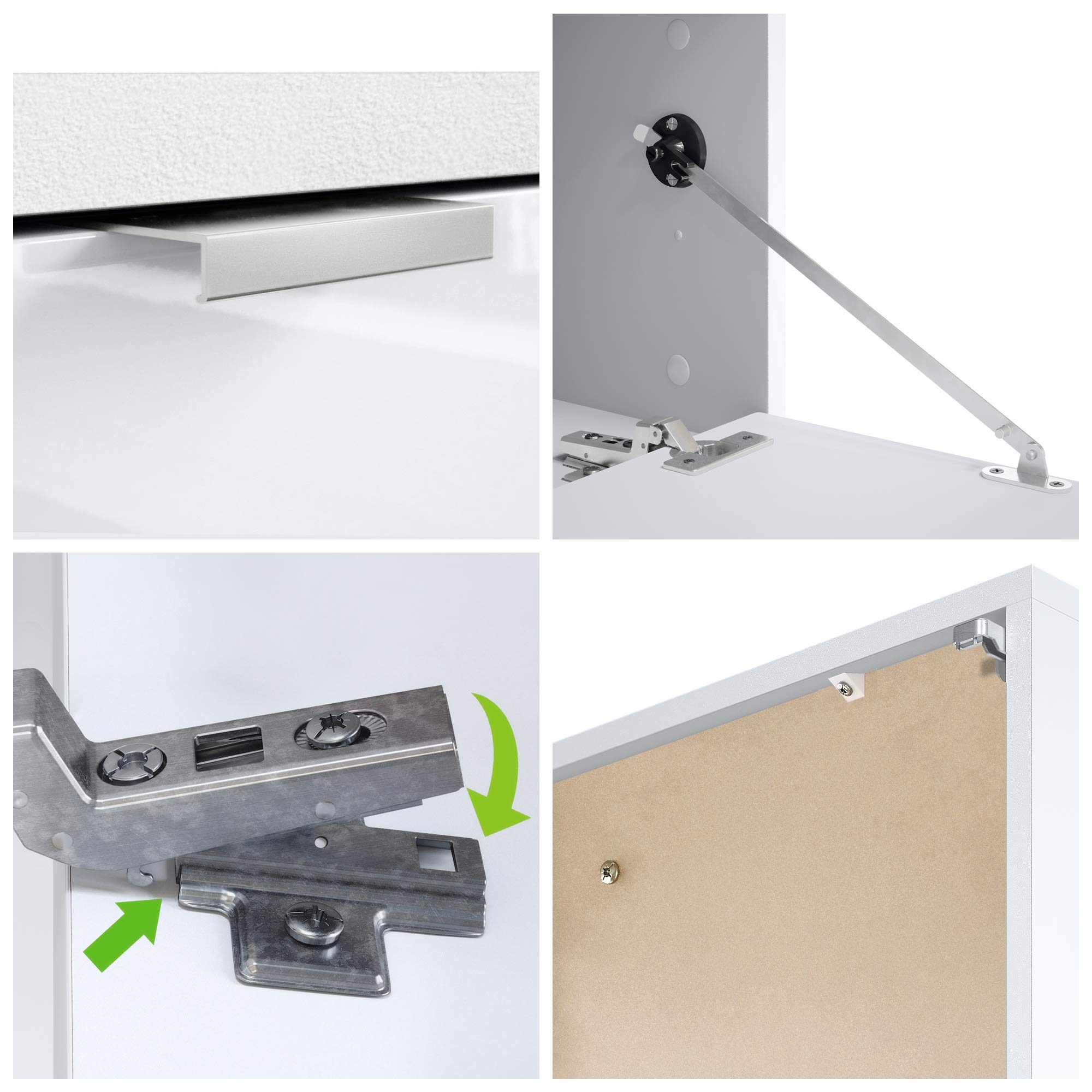 Vladon TV Board Lana 140 Mobile da Parete Porta TV 140 x 29 x 37 cm, Struttura in Bianco Opaco, Frontali in Bordeaux High Gloss | Ampia Scelta di Colori