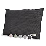 SAUNASOFA&reg; Sauna-Kissen hitzebest&auml;ndig & waschbar | Made in EU aus Bio-Baumwolle | Sauna-Zubeh&ouml;r f&uuml;r die Wellness-Oase | Geschenke f&uuml;r Saunag&auml;nger | Kopfst&uuml;tze 40x50 cm in Anthrazit
