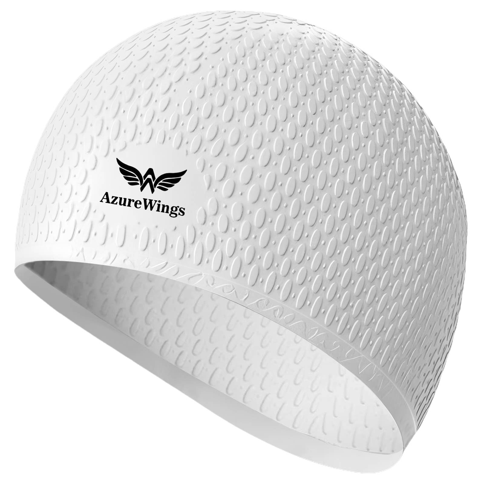 AzureWings Upgrade Large Swim Cap for Women and Men Silicone Swimming Caps for Curly Short Medium Long Hair
