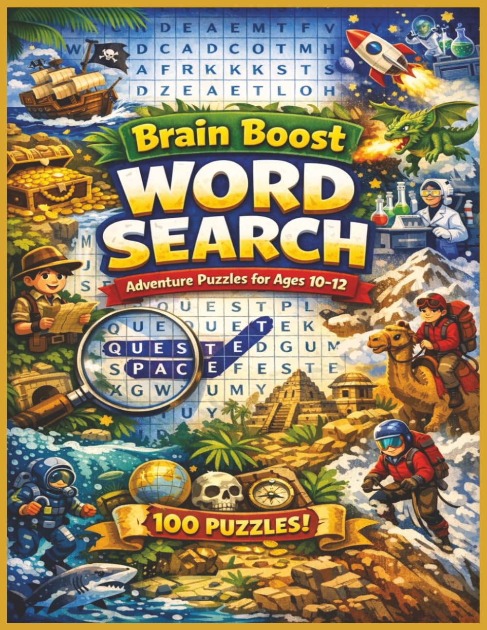 Brain Boost Word Search Adventure Puzzles for Ages 10-12: A Skill‑Boosting Word Search Journey for Curious Kids | A Puzzle‑Packed Adventure for Bright Young Thinkers