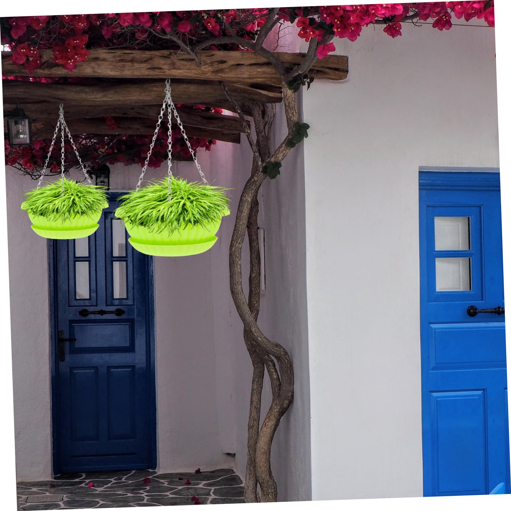 SUPVOX Decorative Indoor/Outdoor Hanging Plant Bracket 2 Pack Resin Plastic Flower Holder