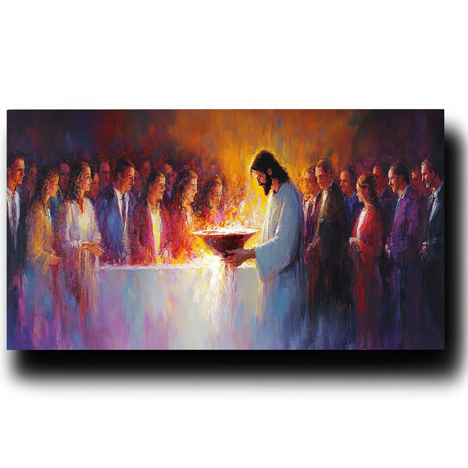 Pintar por Numeros Adultos Jesús, Pintar por Numeros Niños Kit Manualidades Adultos Agua Vino Cuadros para Pintar por Numeros Pintura Acrílico, Cuadros Decoracion Salon Modernos 80X160cm 7w-4-L