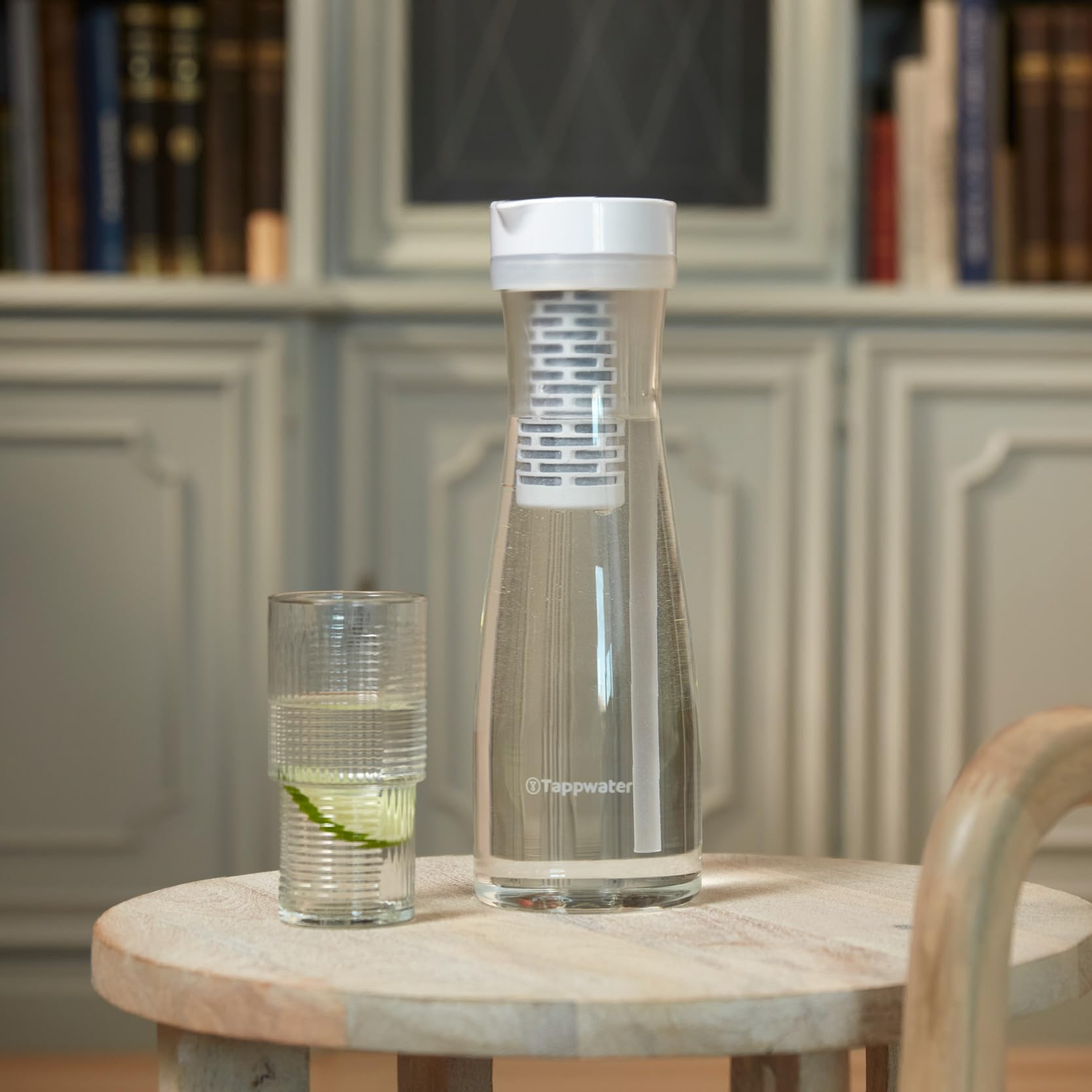 Tappwater PitcherPro SMR Caraffa filtrante per acqua Premium - Brocca vetro da 1,45L, filtraggio istantaneo, aggiunta di minerali essenziali, rimuove calcare e +60 sostanze, design elegante