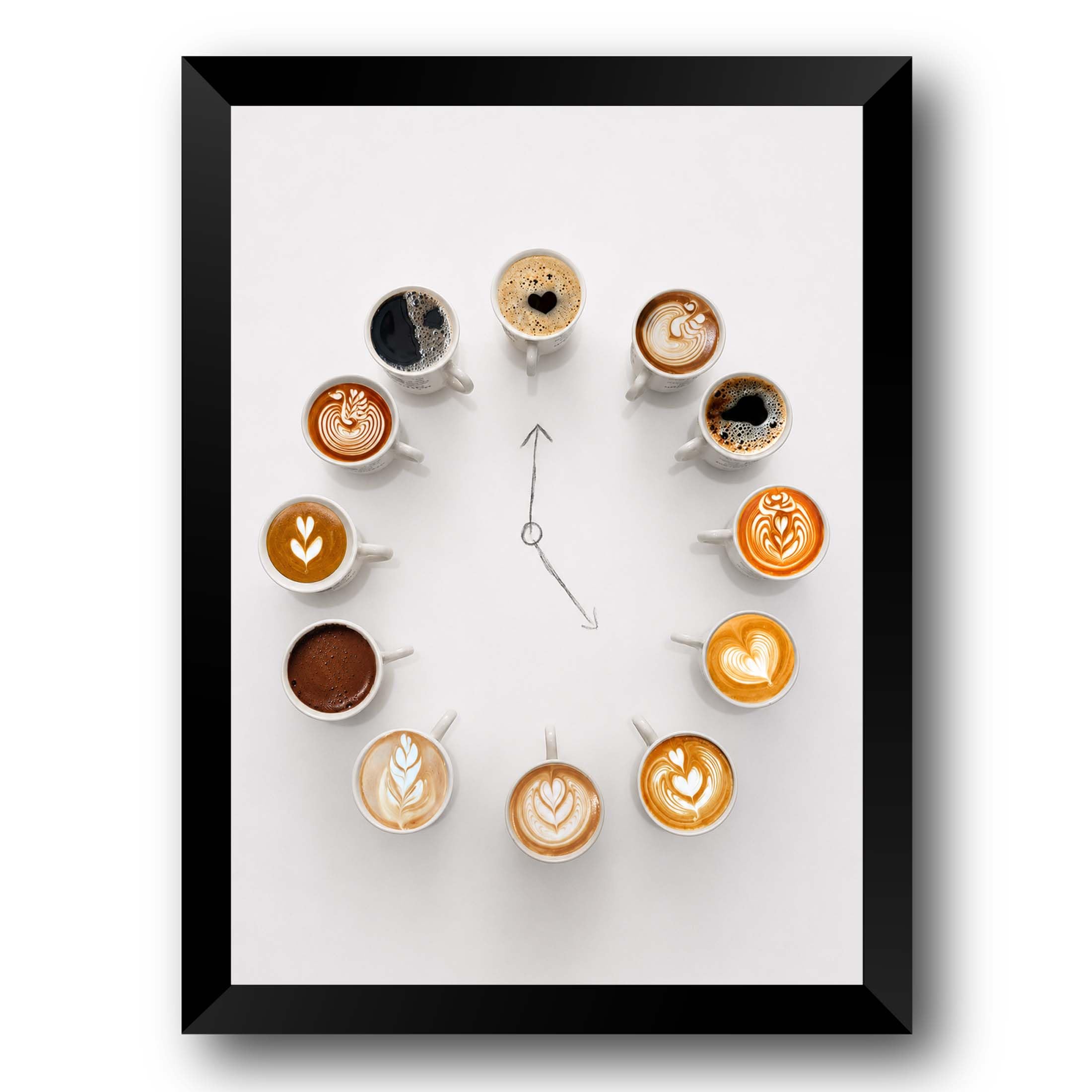 Coffee Time Wall Decor Frame | Cup Clock Wall Art | Café Kitchen Decorative Poster | Modern Minimalist Tea Lover Wall Hanging | Home, Office & Restaurant Decoration (13.6 Inch X 10.2 Inch).-image-34