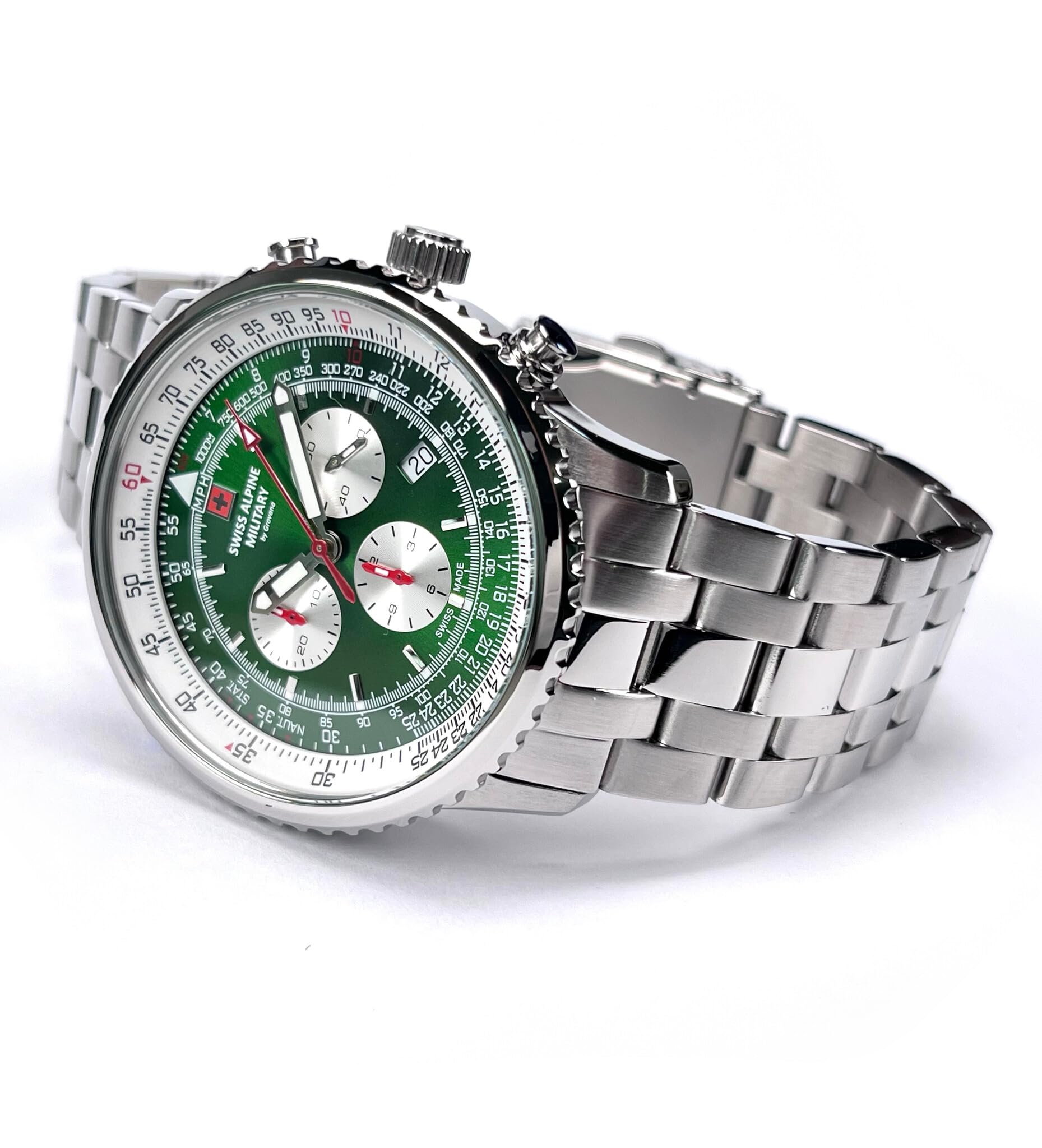 Swiss Alpine Military Montre analogique à Quartz 7078.9 en Acier Inoxydable pour Homme